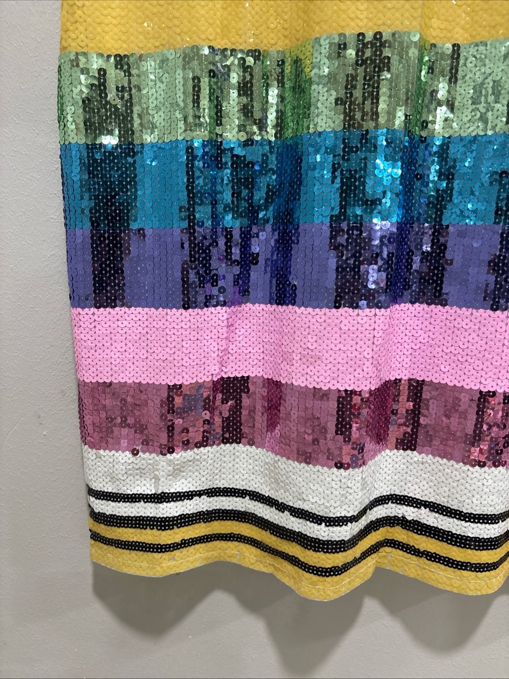 Simply Southern Birthday Girl Sequin Dress Women’s Size S/M Multi Color Striped - Picture 11 of 16